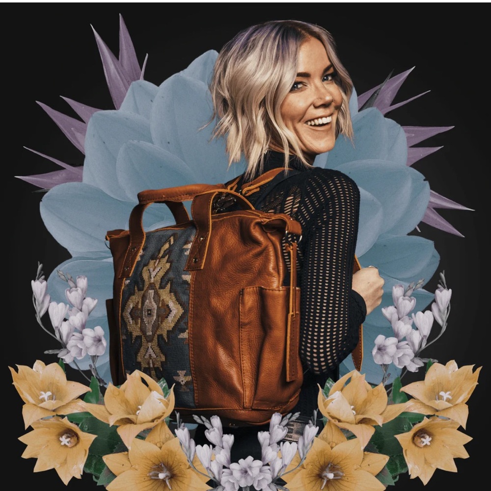 Nena & Co. Brown Backpack with Patterned Design